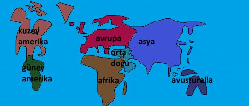  Dünya Haritası Kıtalar